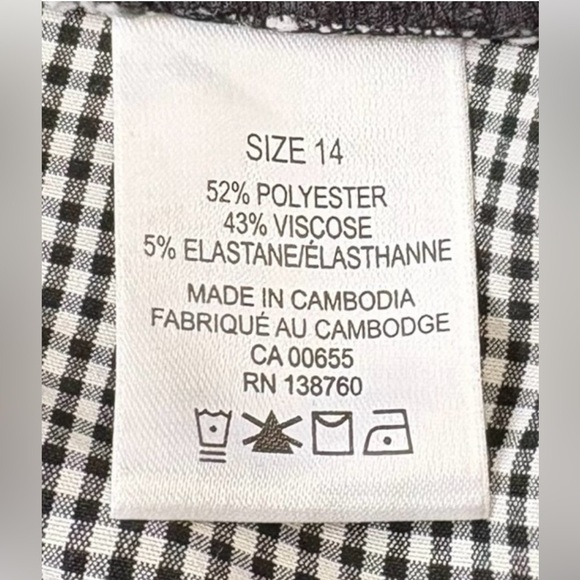 NWOT, Penningtons, Plus Size Ankle Pants, 14W, Black & White (Houndstooth) - Picture 3 of 9